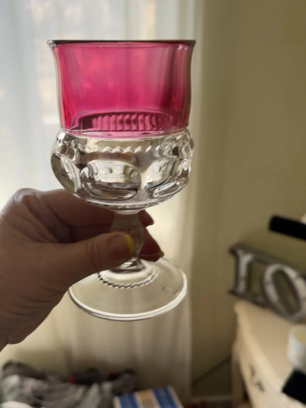 King’s Crown ruby-flash glassware sets